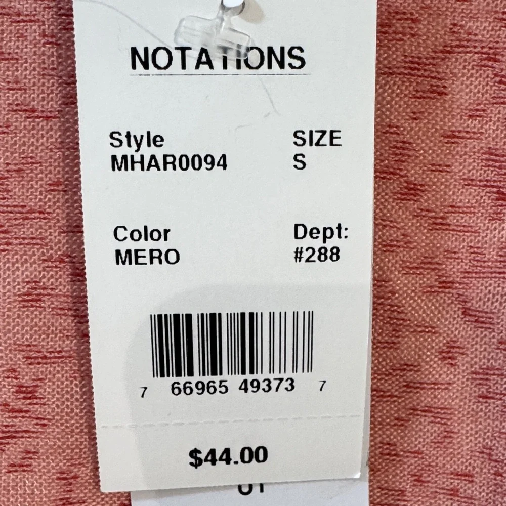 Notations Women’s Dusty Rose Open-Front 3/4 Sleeve Sheer Cardigan Size Small